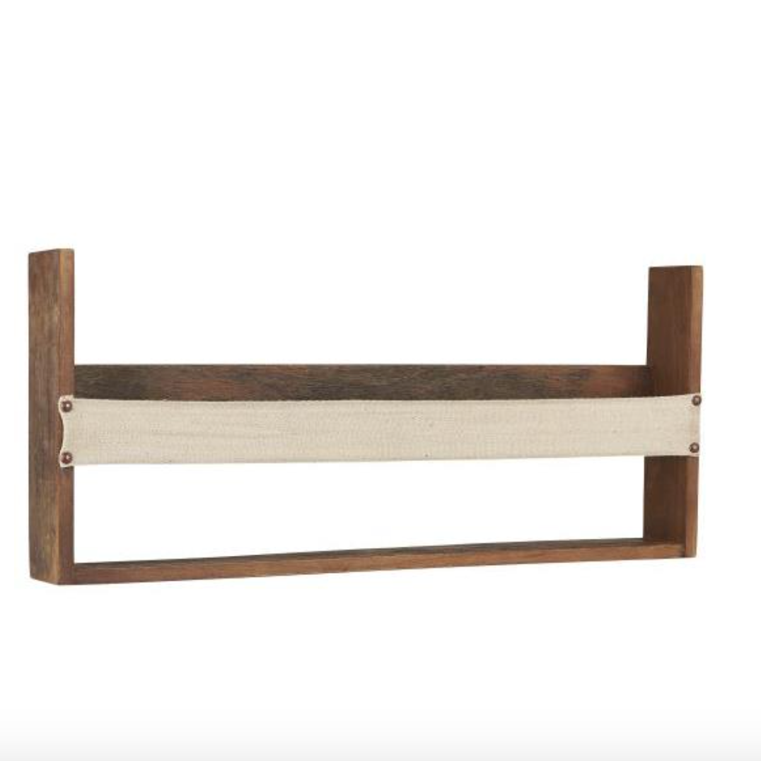 Wooden Shelf With Webbing Strap