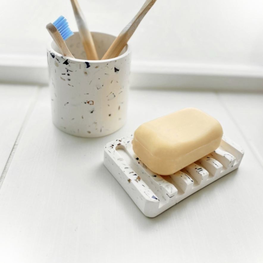 Handmade Recycled Shell Terrazzo Soap Dish