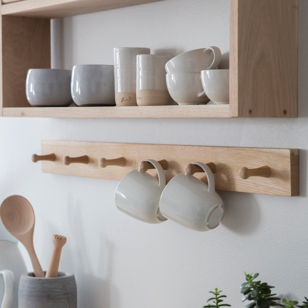 Raw Oak Peg Rail Various Sizes