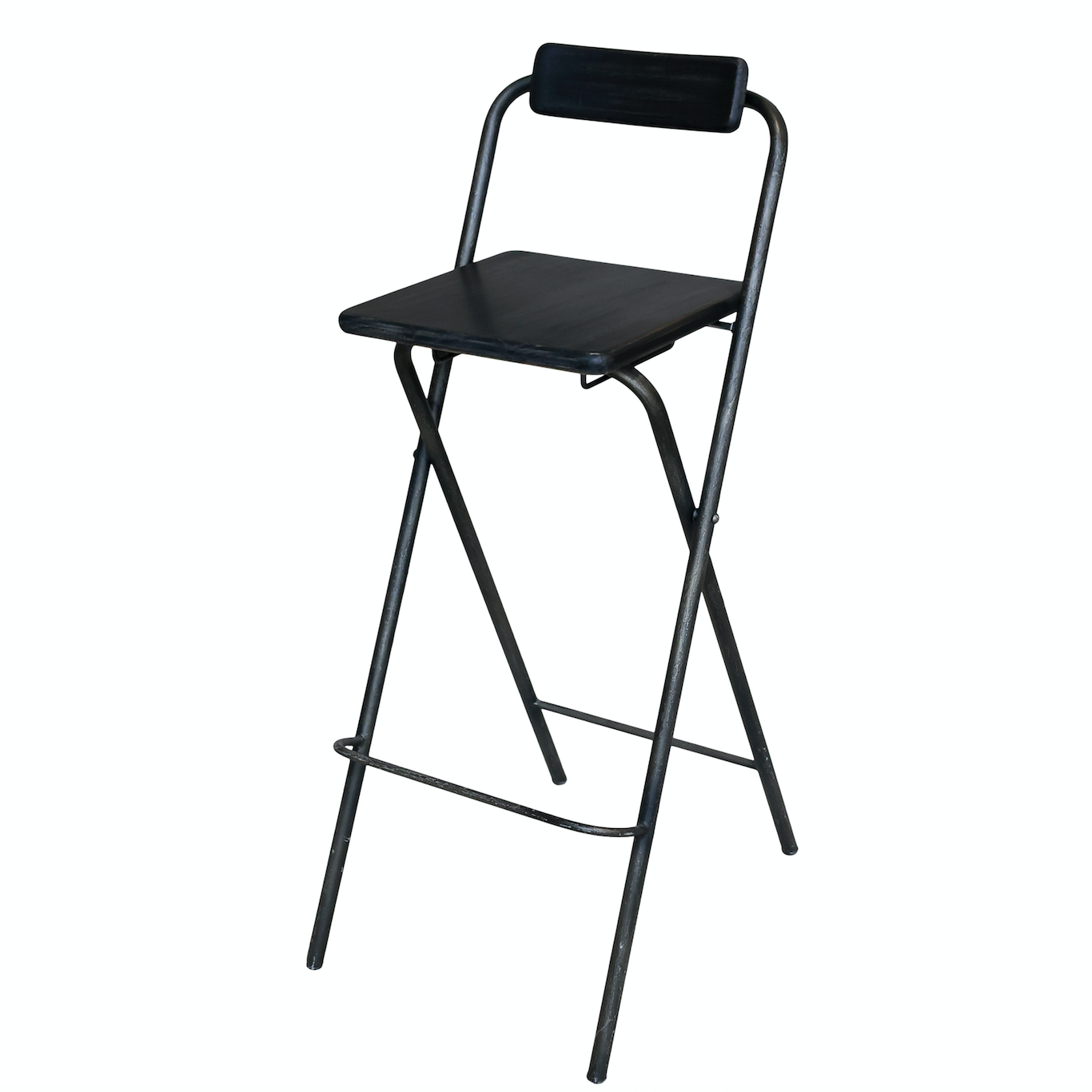 A Pair Of Factory Style Bar Stools