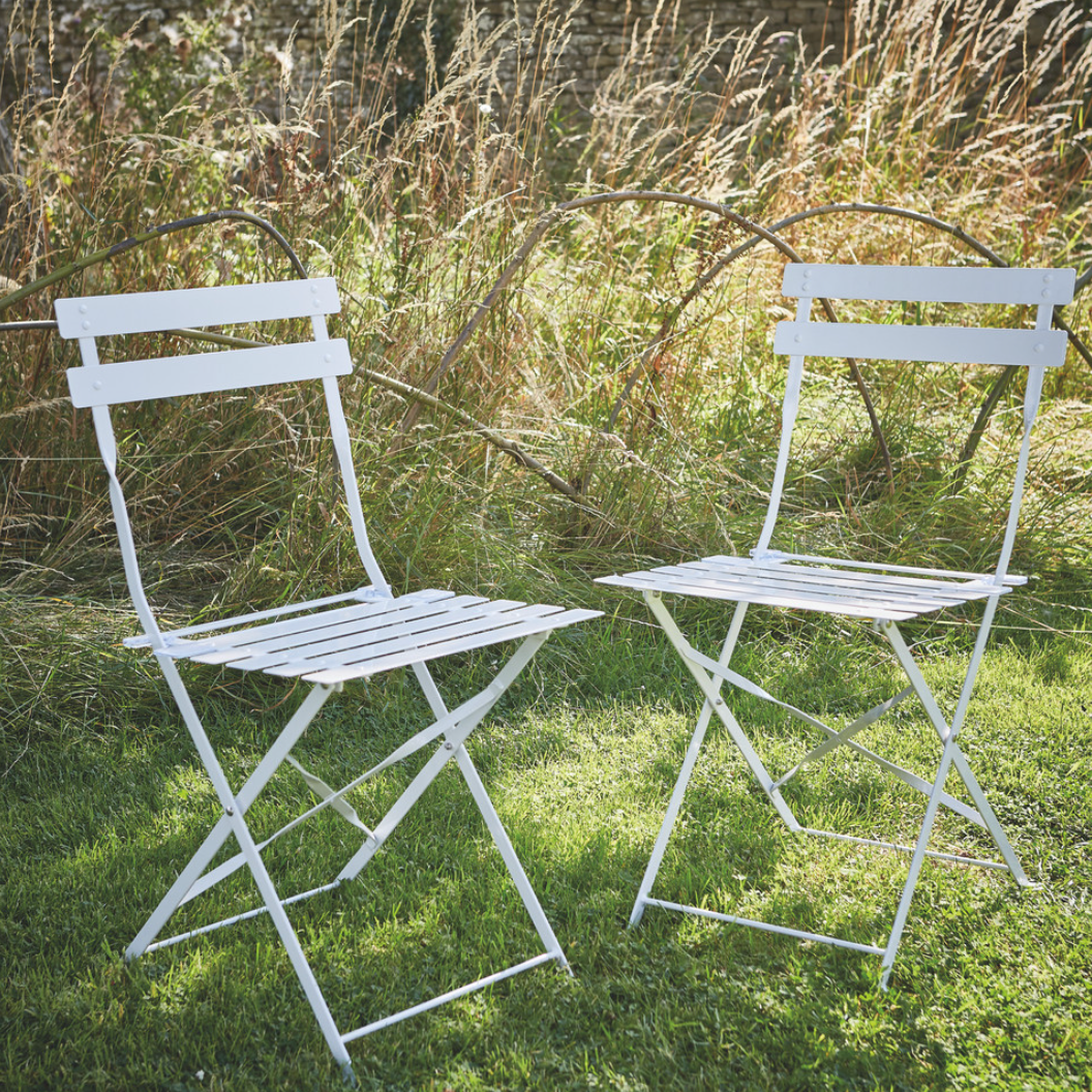 Set Of Two Outdoor Bistro Chairs Various Colours
