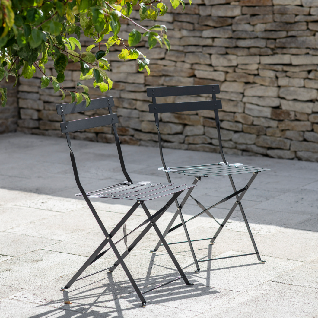 Set Of Two Outdoor Bistro Chairs Various Colours