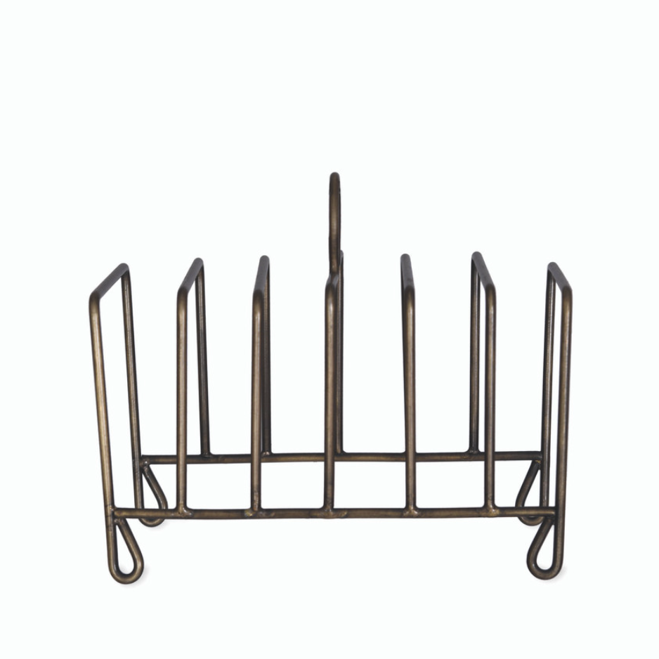Brompton Antiqued Brass Toast Rack