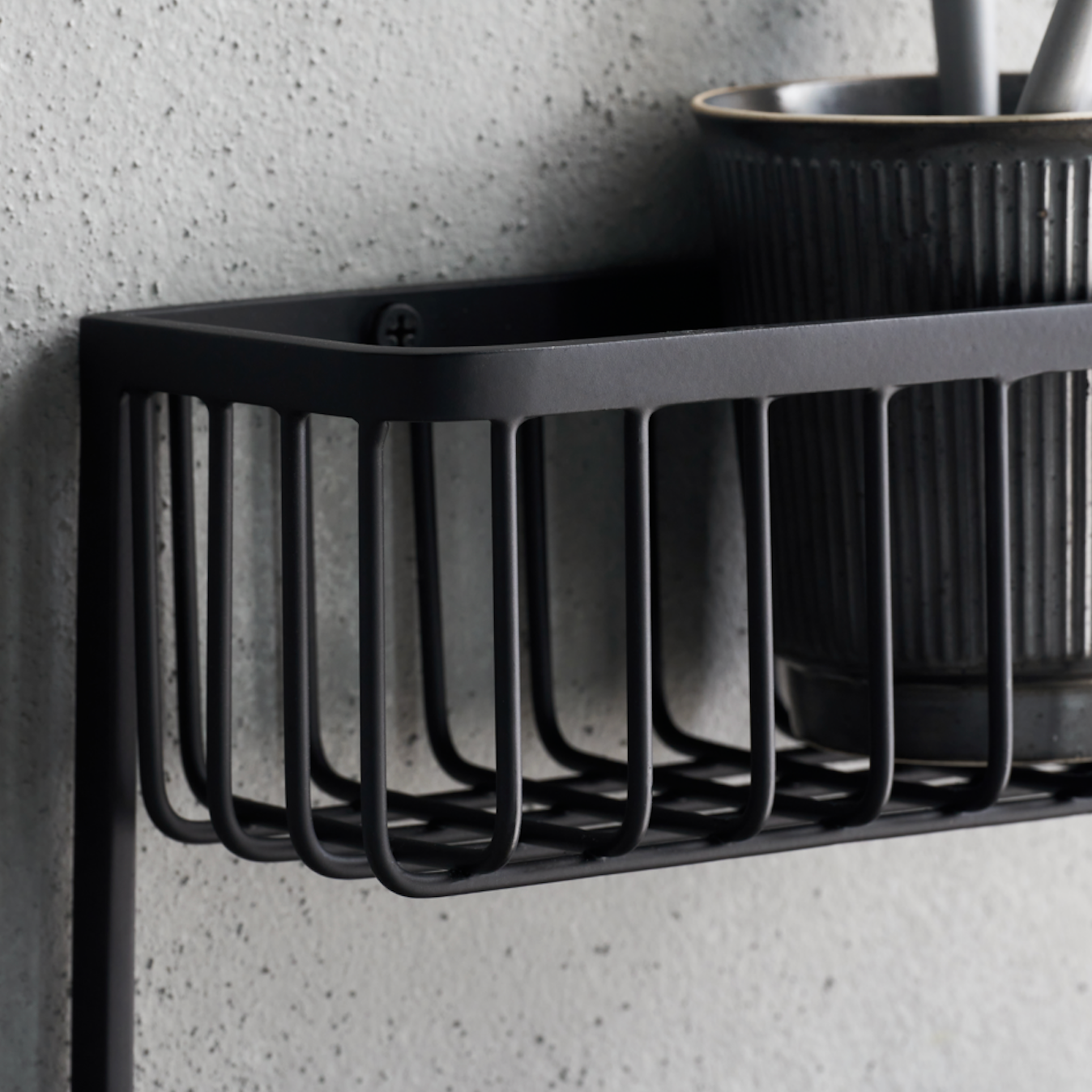 Black Bathroom Wall Basket