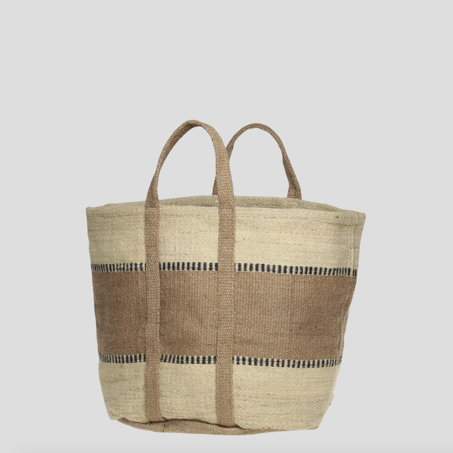 Large Jute Striped Storage Basket