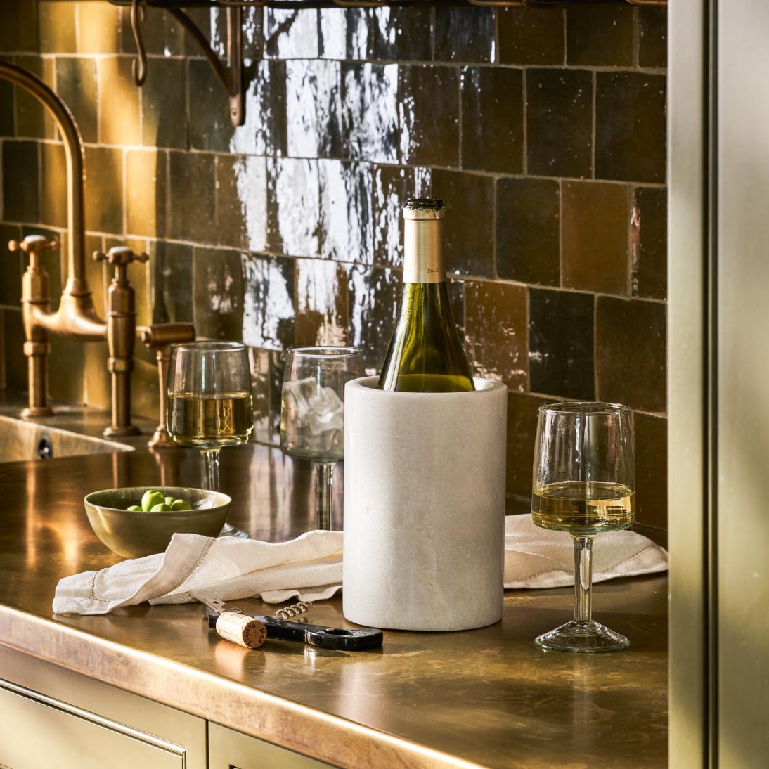 White Marble Wine Cooler