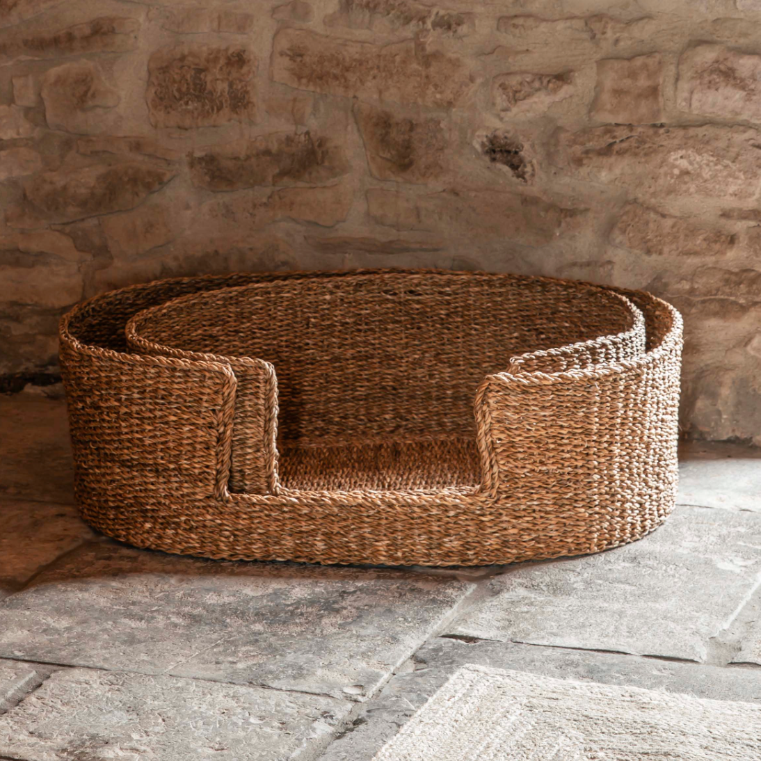 Set Of Two Seagrass Pet Beds