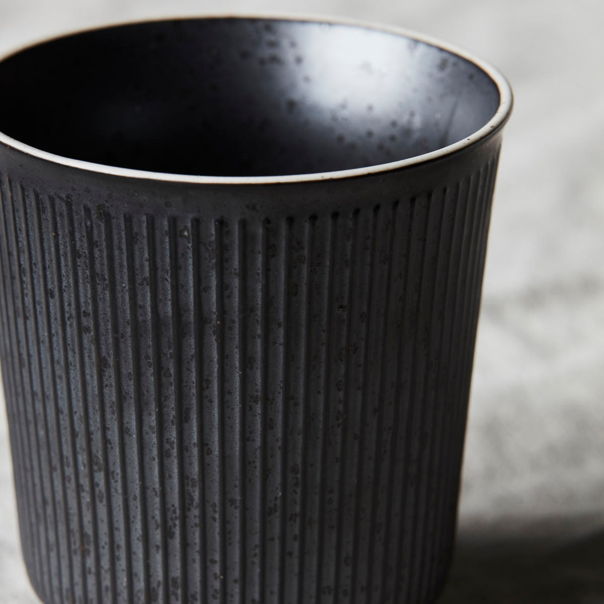 Set Of Four Black Berica Mugs