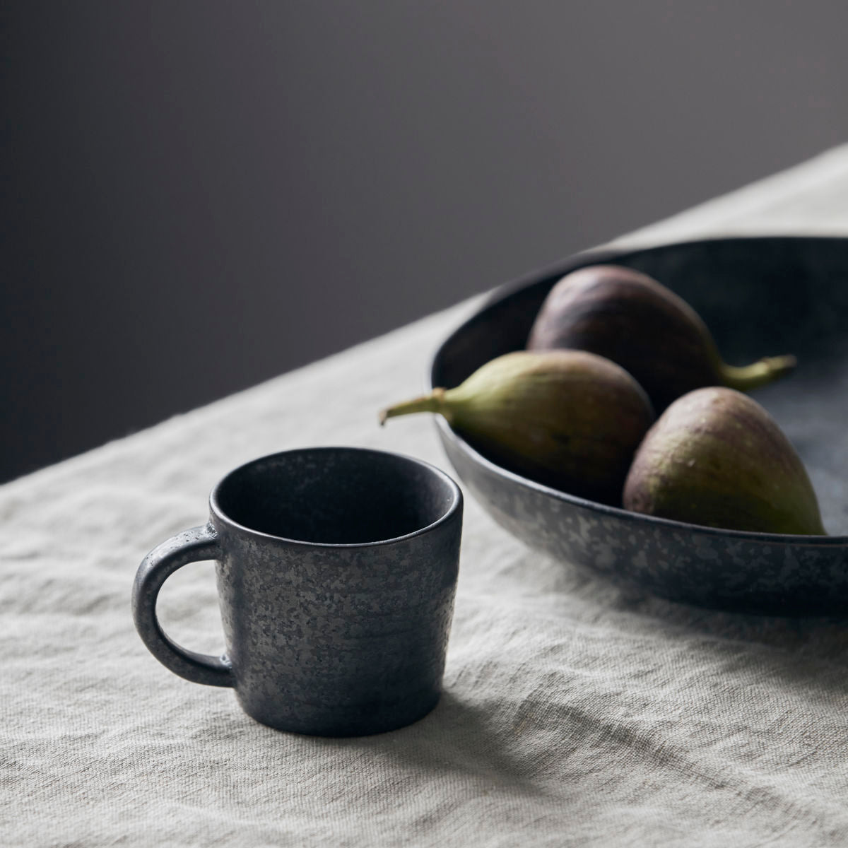 Set Of Four Pion Black/Brown Espresso Cups.