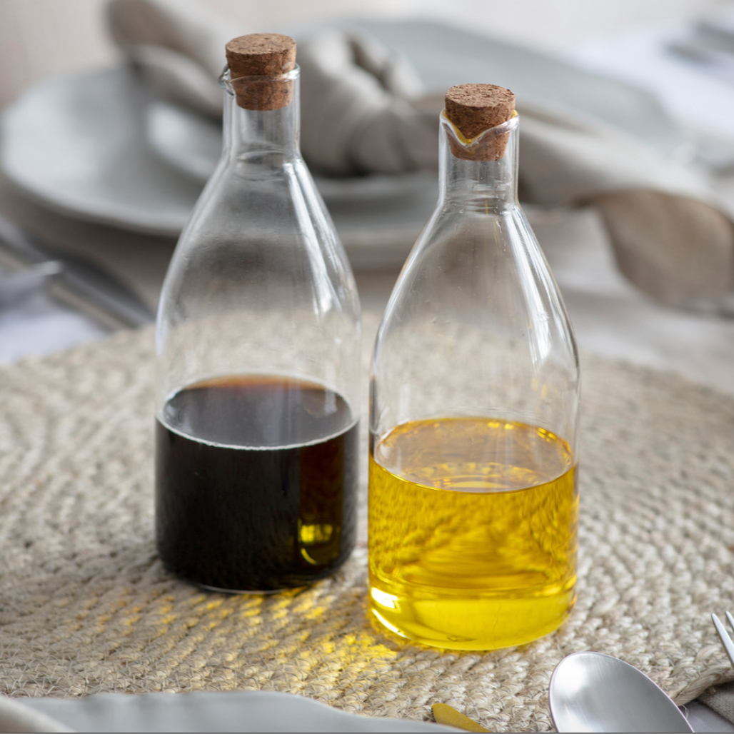 Glass Oil And Vinegar Bottle Set