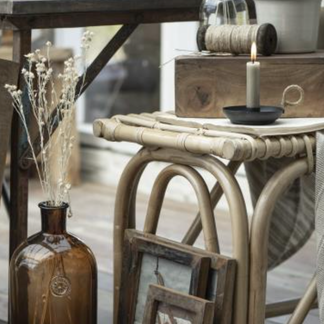 Bundle of Six Short Linen Candles
