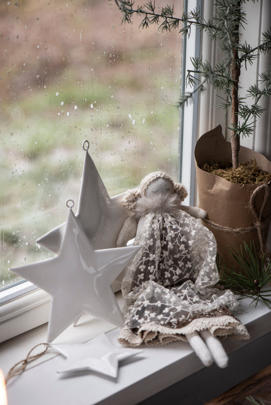 White Enamel Hanging Star