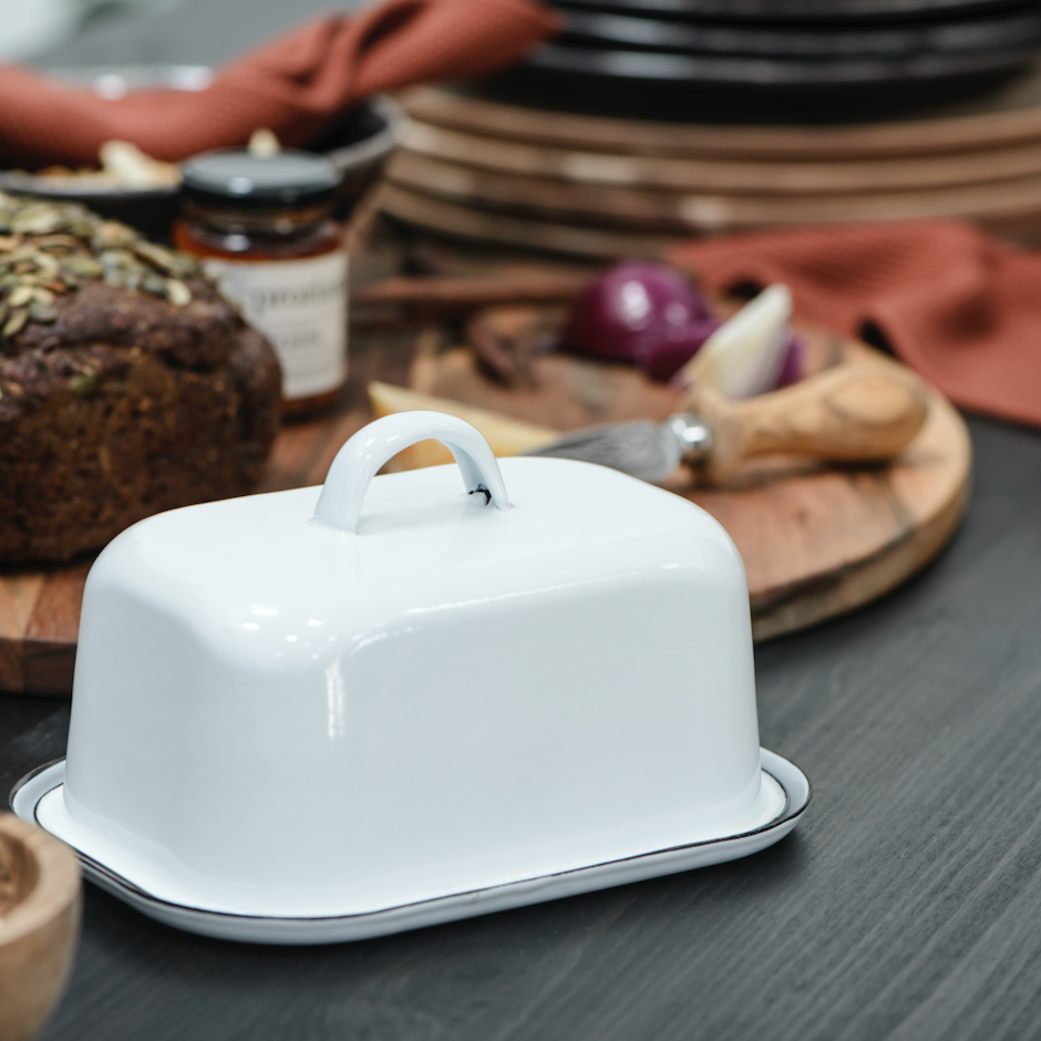 Traditional Enamel Butter Dish