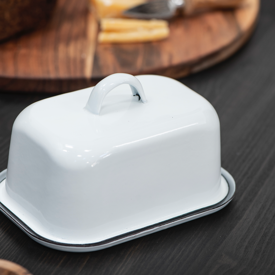 Traditional Enamel Butter Dish