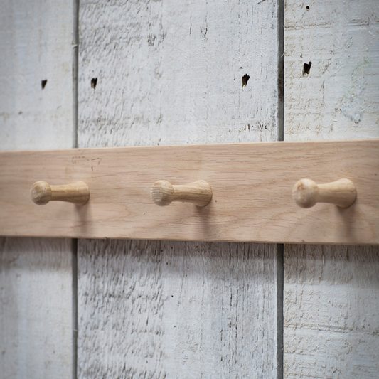 Raw Oak Peg Rail Various Sizes