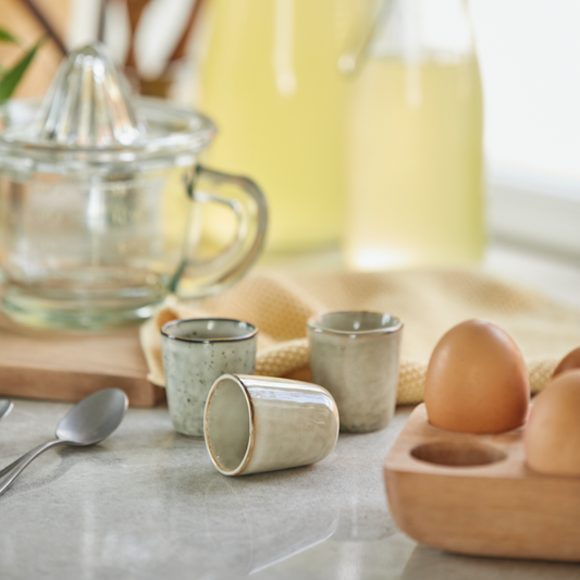 Set Of Four Stoneware Egg Cups