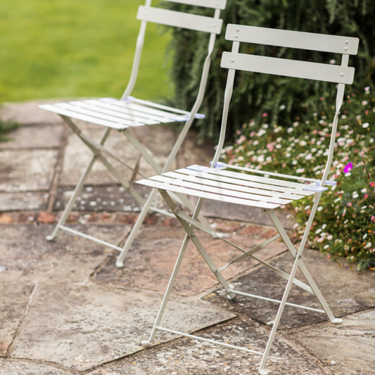 Set Of Two Outdoor Bistro Chairs Various Colours