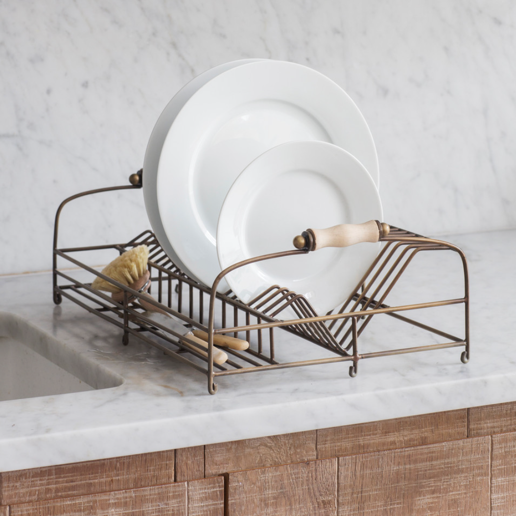 Brompton Antique Brass Dish Rack