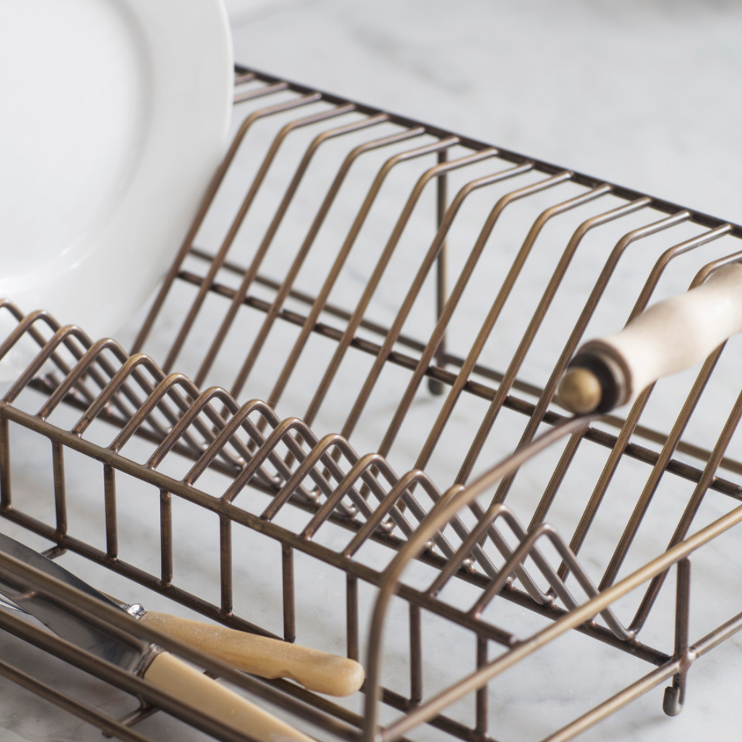 Brompton Antique Brass Dish Rack