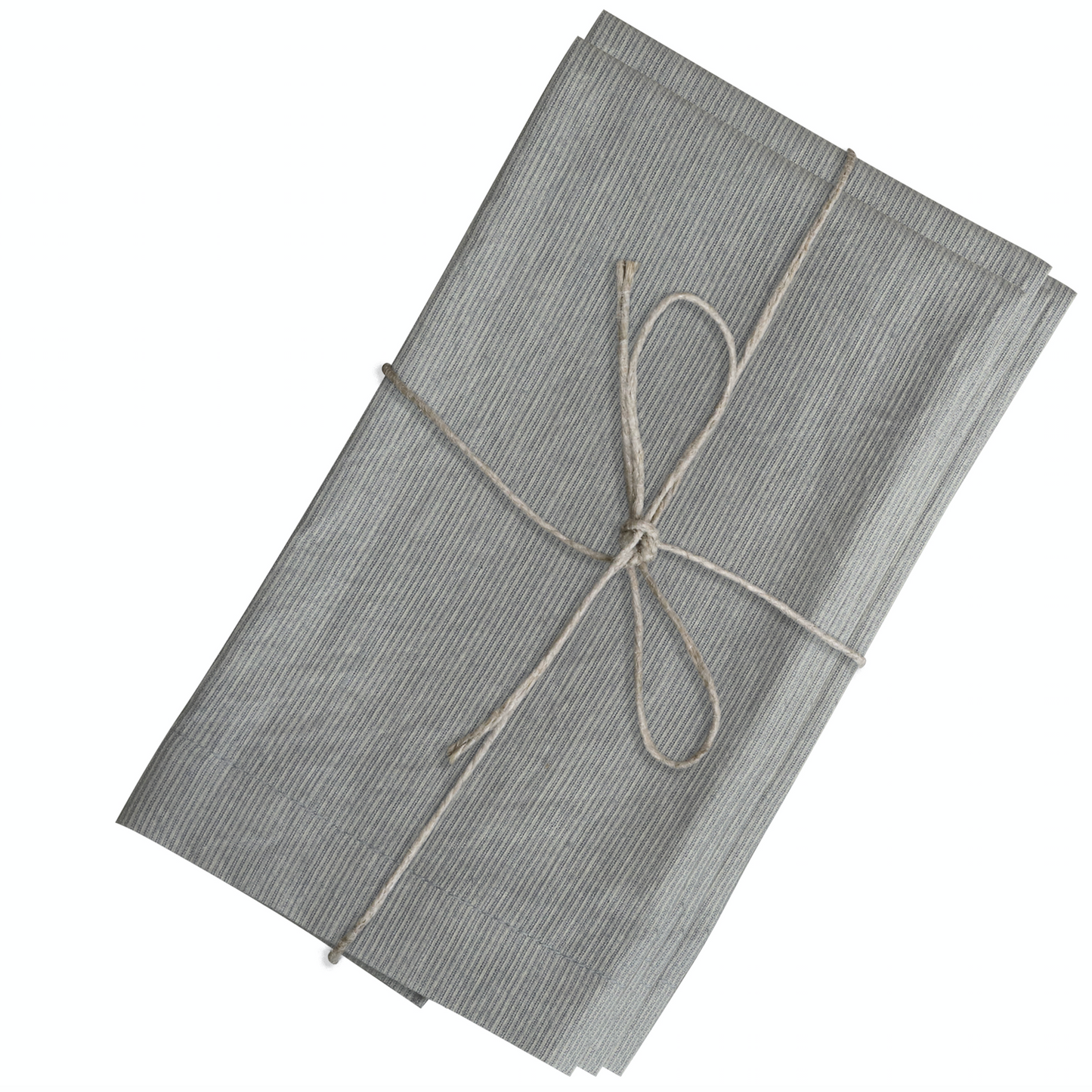 Set Of Four Striped French Grey Napkins