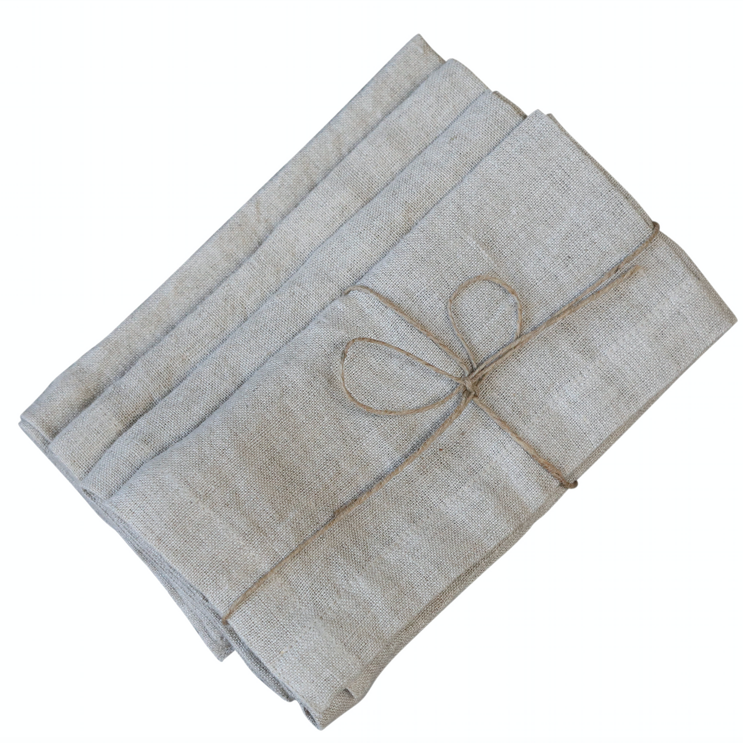 Set Of Four Natural Linen Napkins