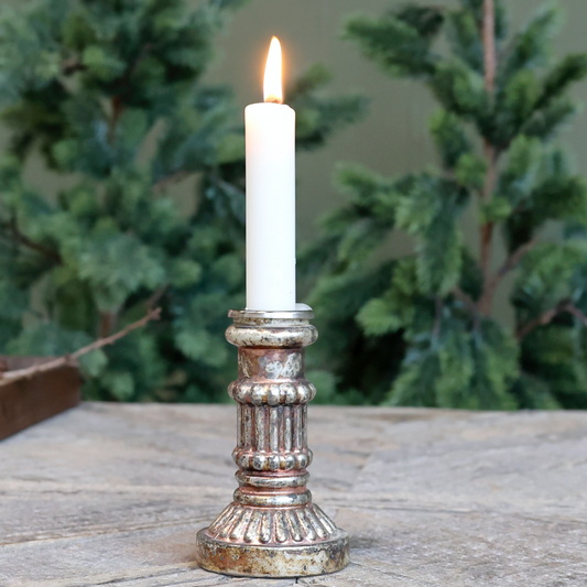 Antique Copper Glass Candlestick