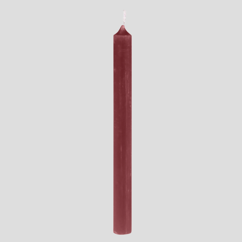 Bundle Of Five Slim Dark Red Tapered Candles