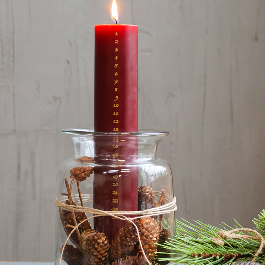 Dark Red Pillar Advent Candle