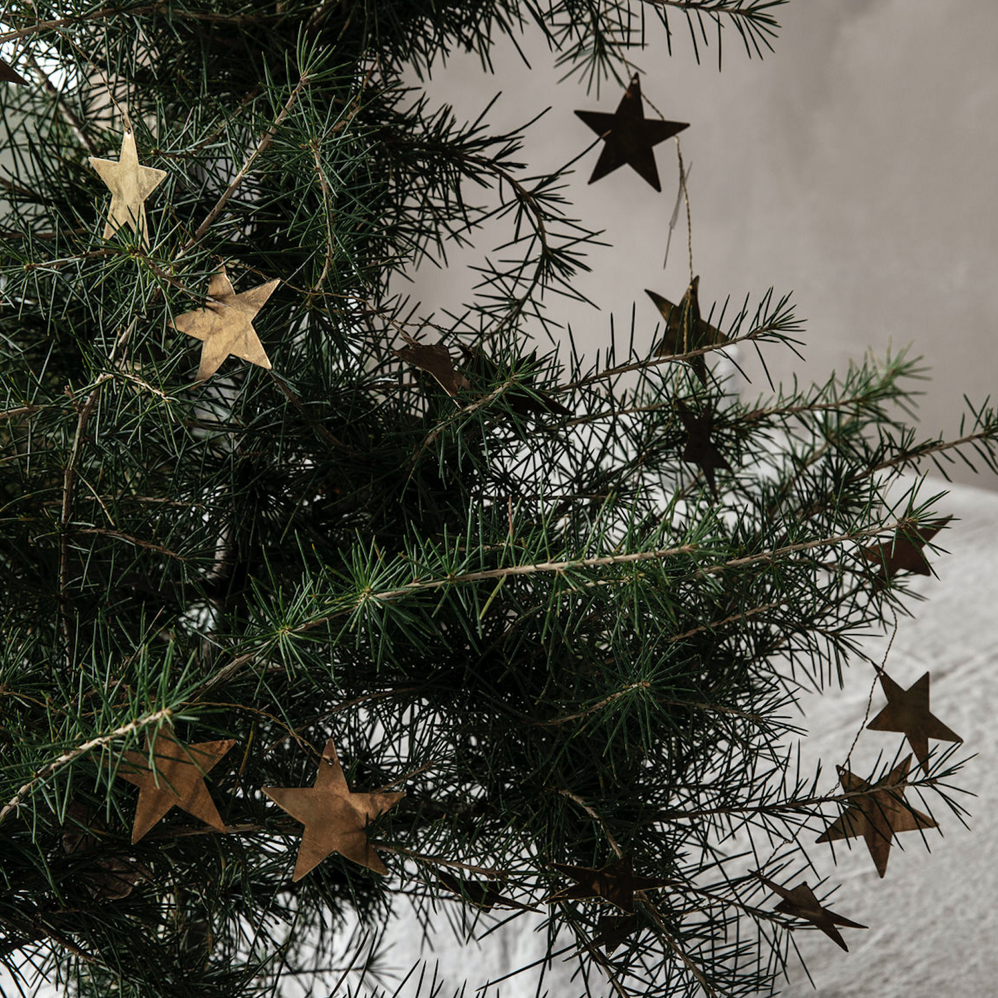 Antique Brass Christmas Star Garland