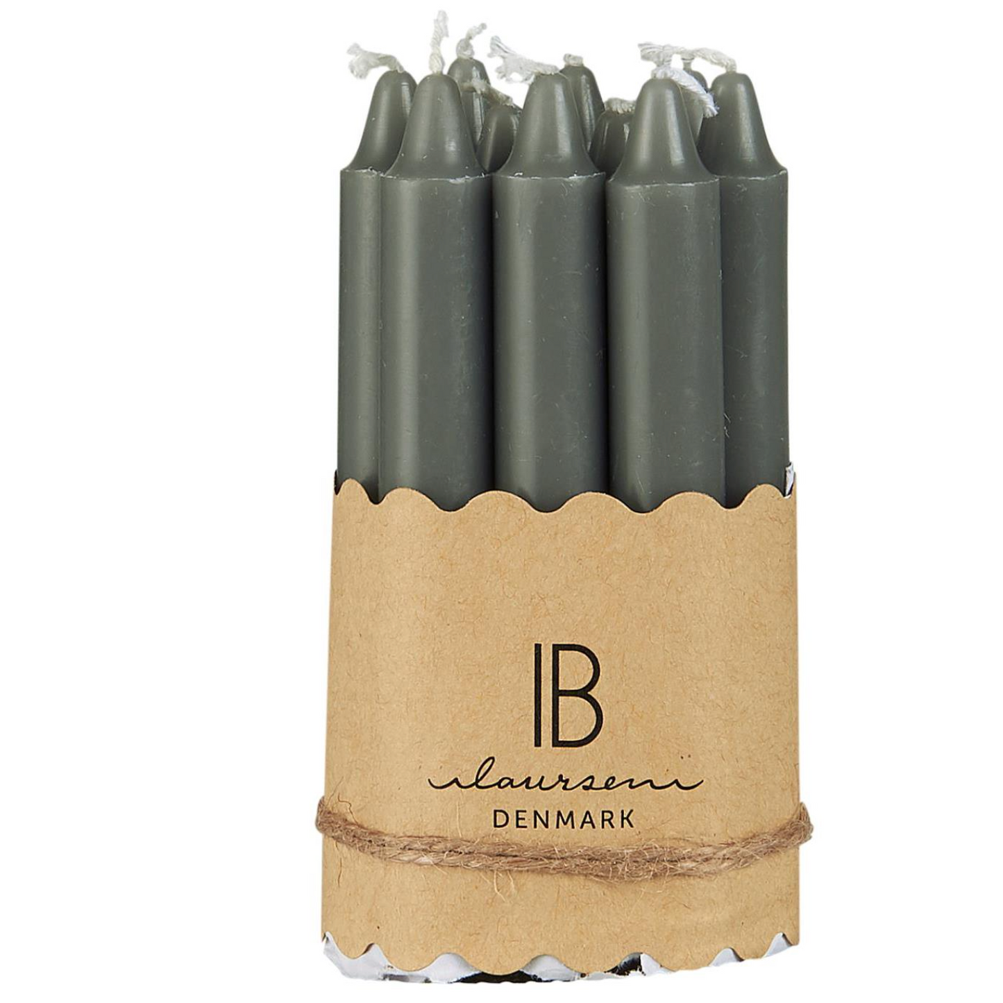 Pack Of Ten Charcoal Tapered Slim Candles