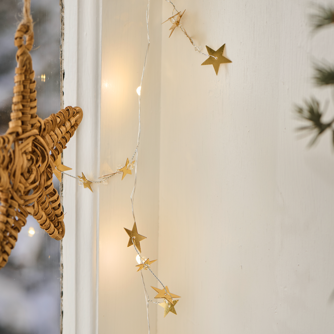 Golden Stars Wire String Fairy Lights