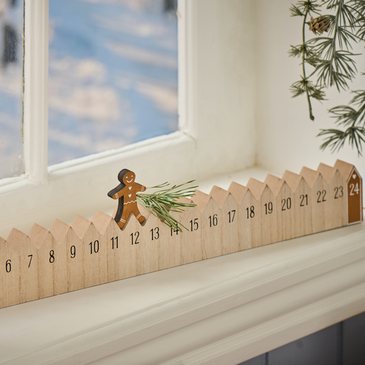 Wooden Walking Gingerbread Man Advent Calendar