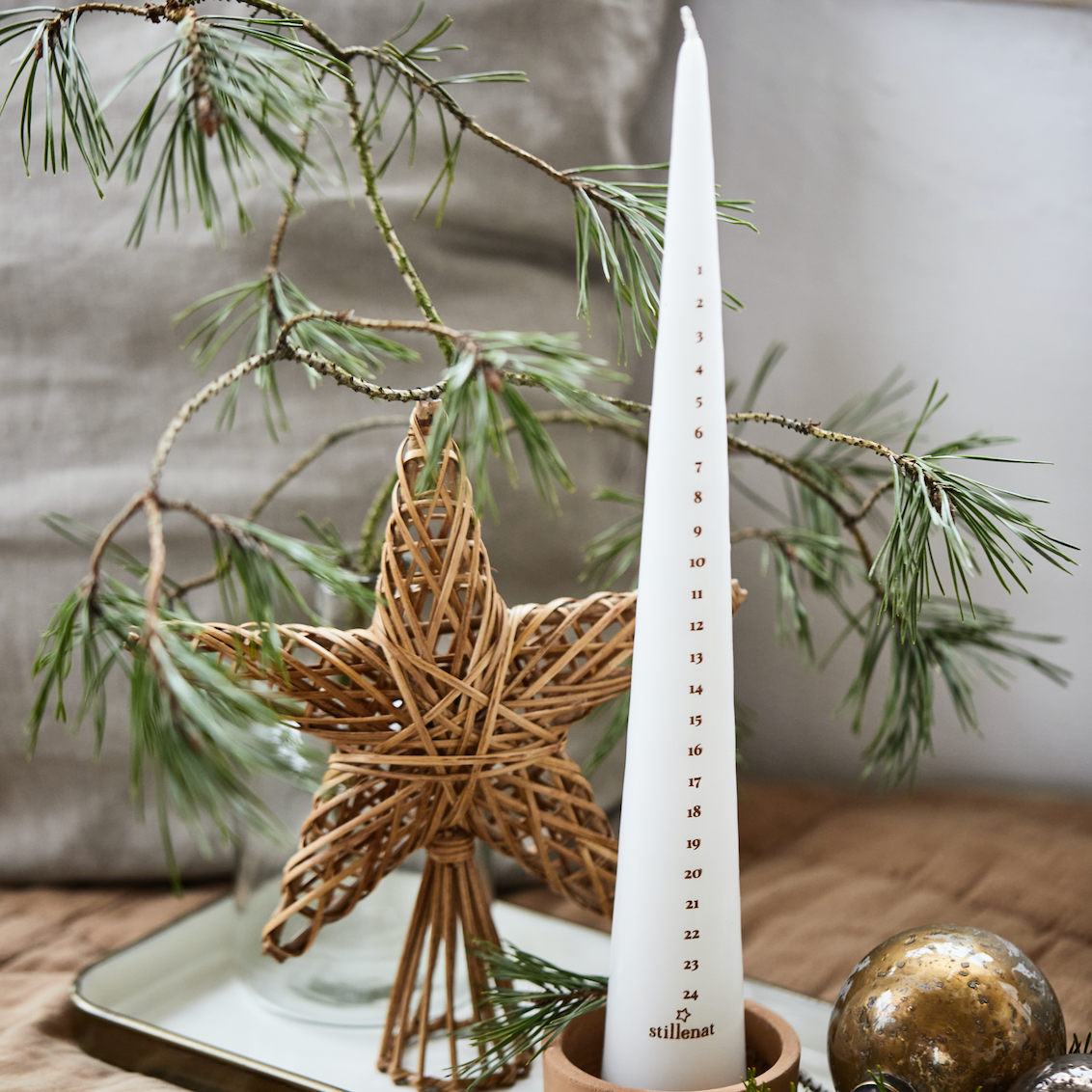 White Cone Shaped Advent Candle