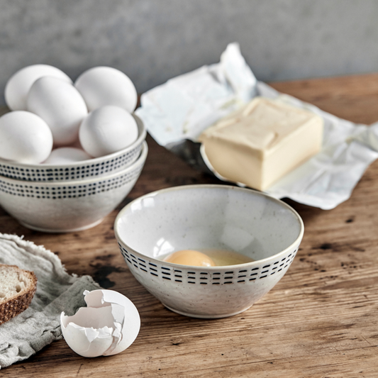 Set Of Three Handmade Stoneware Bowls