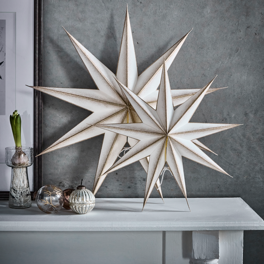 Handmade Off White 9 Point Paper Star