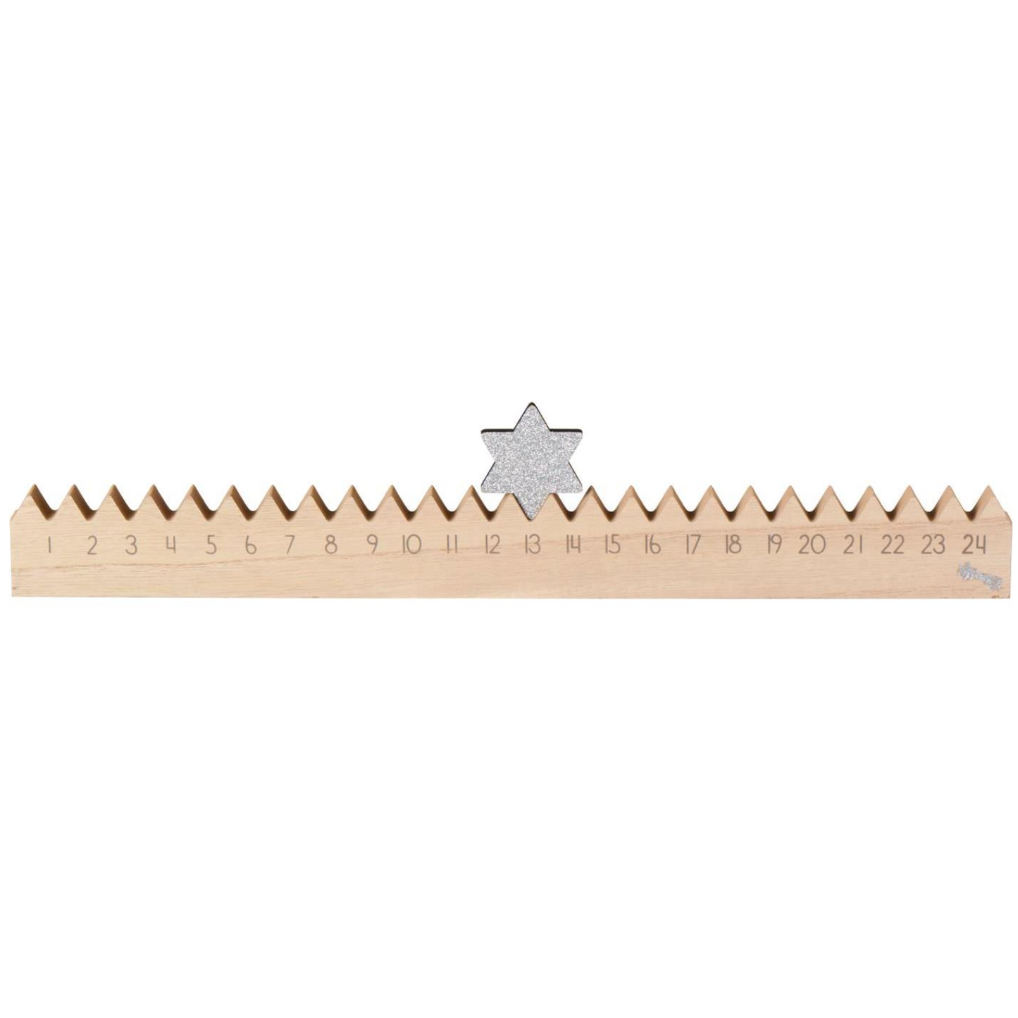 Christmas Silver Star Wooden Advent Calendar