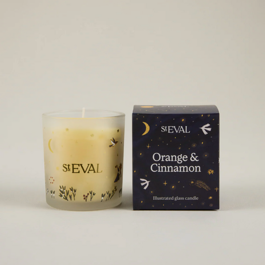 Orange and Cinnamon Glass Christmas Candle