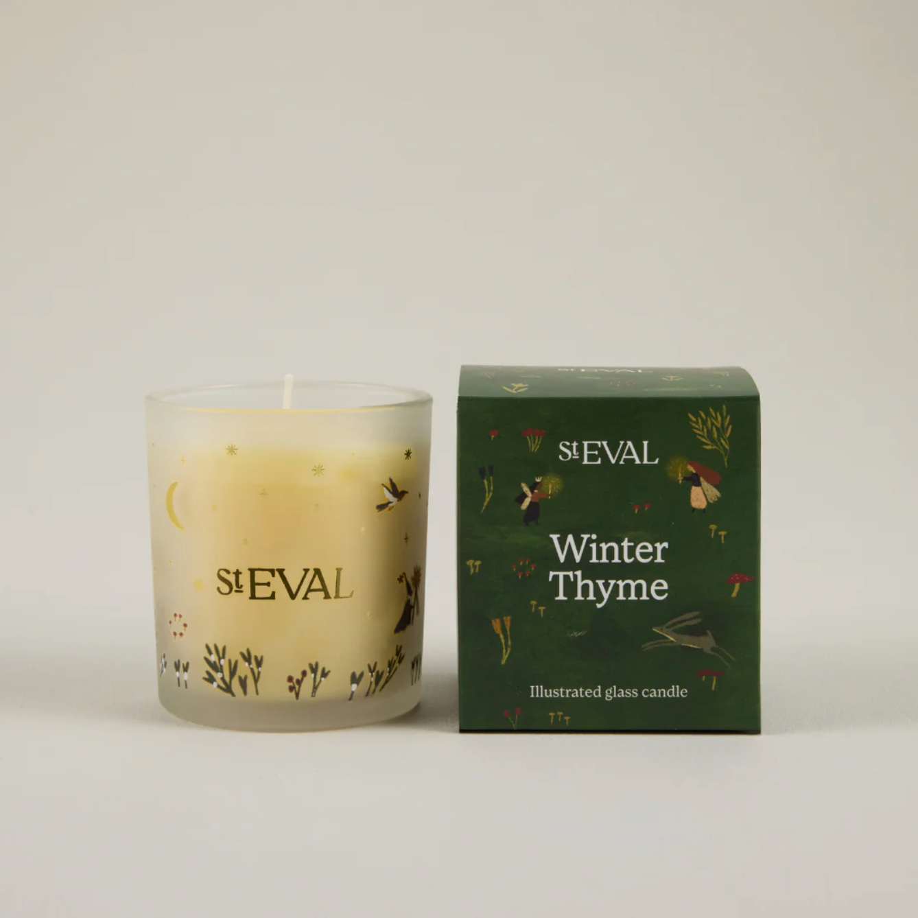 Winter Thyme Glass Christmas Candle