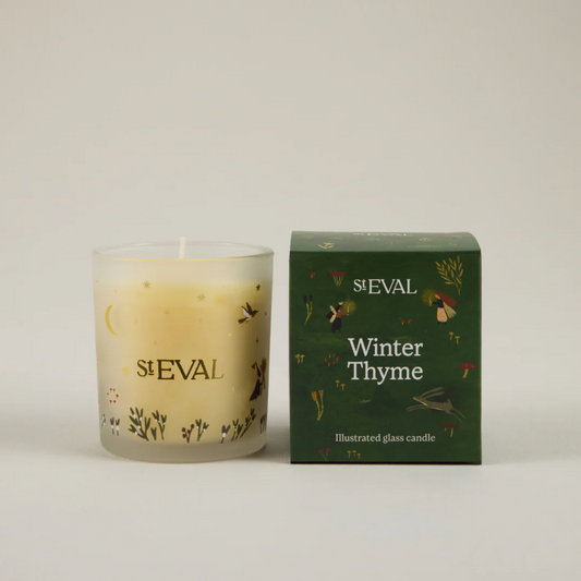 Winter Thyme Glass Christmas Candle