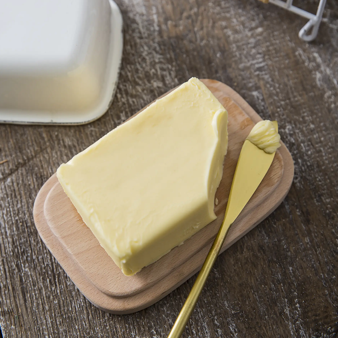 Warm White Enamel Butter Dish