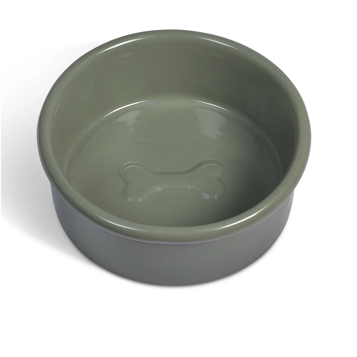 Rosemary Stoneware Rimmed Dog Bowl