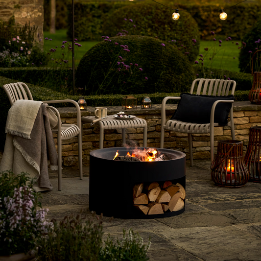 Round Fire Pit And Log Store