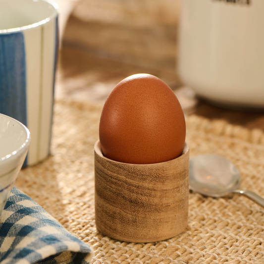 Set Of Four Wooden Egg Cups