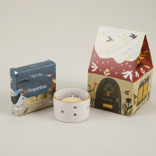 Orange And Cinnamon Scented Tealights And Holder Gift Set