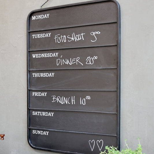 Large Metal Blackboard Weekday Planner