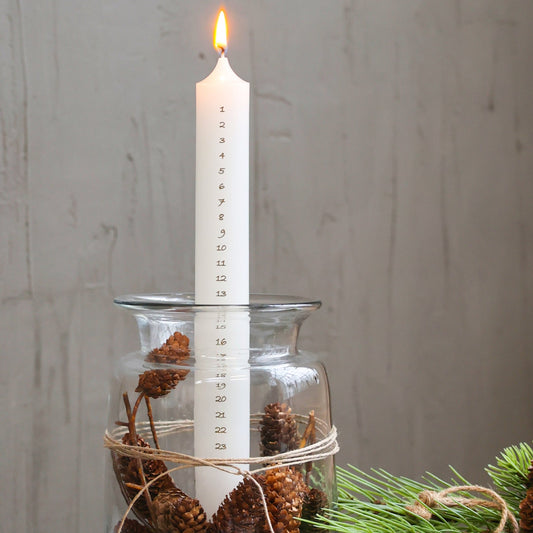 Tall Antique White Advent Candle