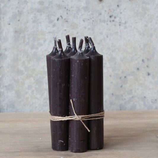 A Bundle Of Six Short Black Candles