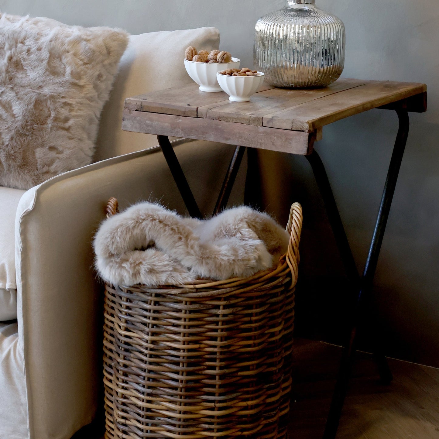 Vintage Indian School Side Table