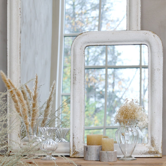 Antique Cream Wooden Wall Mirror