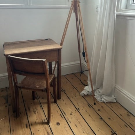 Original Wooden School Desk And Chair